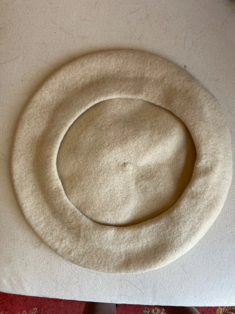 Voila! Set of two adult size wool berets - cream and pale pink